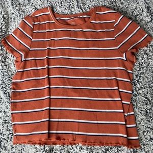 Orange stripe crop top